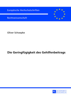 cover image of Die Geringfuegigkeit des Gehilfenbeitrags